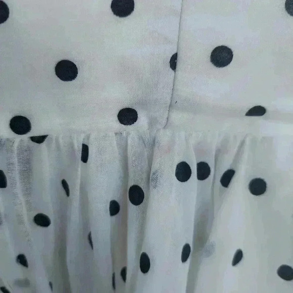 Vintage Opening Night Black and White Polka Dot Off Shoulder Midi USA - Picture 6 of 6